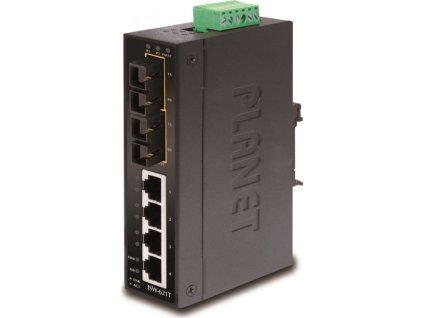 Planet ISW-621TS15 Průmyslový Switch 4x 10/100M + 2x 100M SM 15km  SC, -40~+75°C, 48VDC, DIN