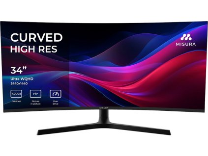 MISURA 34" LED P23EG34RWA01/ prohnutý/ VA/ 3440x1440/ 4000:1/ 1ms/ 400 cd/m2/ HDMI/ DP/ REPRO/ VESA 100x100/ černý