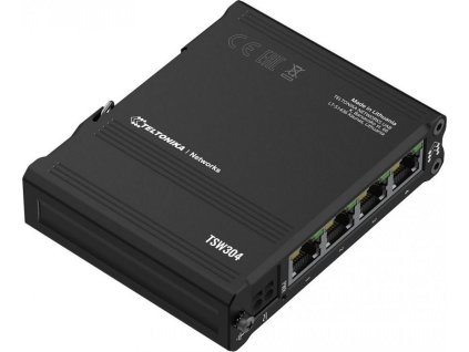 Teltonika průmyslový nemanažovaný switch na DIN lištu TSW304 4port 10/100/1000M