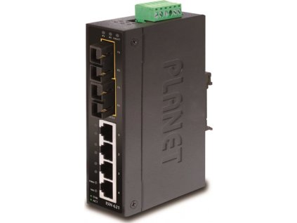 Planet ISW-621S15, 4x 10/100Base-TX+ 2x 100FX 15km, SM, DIN, IP30