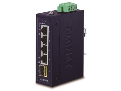 Planet IGS-510TF Průmyslový Switch 4x 1000Base-t, 1x SFP, dual power, 9-48VDC, -40 +75°C