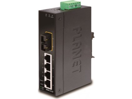 Planet ISW-511TS15, 4x 10/100Base-TX+ 1x 100FX 15km, SM, DIN, IP30, -40~75°C