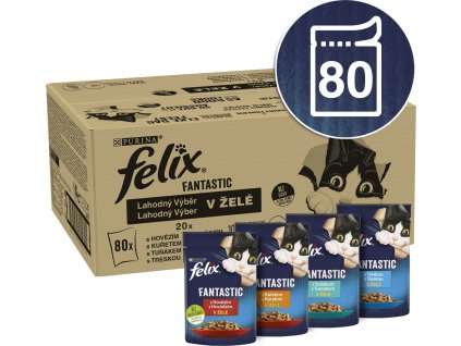 Kap.FELIX Multipack hovez/kure/tunak/treska v zele 80x85g