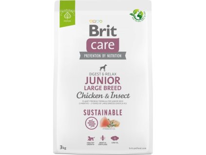 Brit Care Dog Sustainable Junior Large Breed - chicken and insect, 3kg