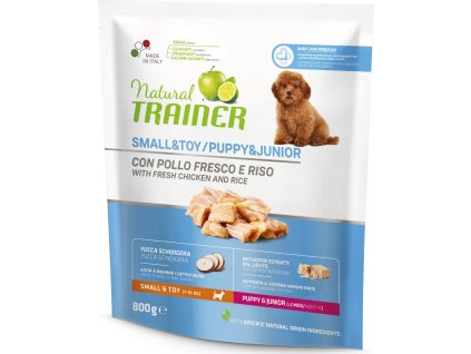 TRAINER Natural Small&Toy Puppy&Jun čerstvé kuře 800g