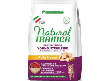 Natural Trainer Cat Young sterilized kuřecí 1,5 kg