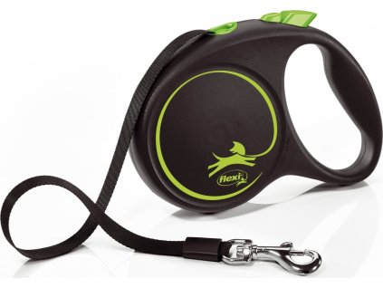 Flexi New Black Design M páska 5m/25 kg zelene