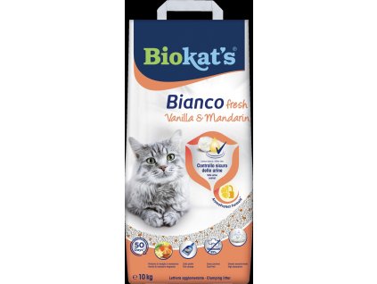 Podestýlka BIOKATS BIANCO FRESH vanilka a mandarinka 10KG