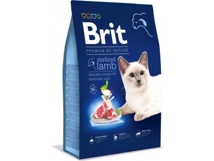 Brit Premium by Nature Cat Sterilized Lamb, 8 kg