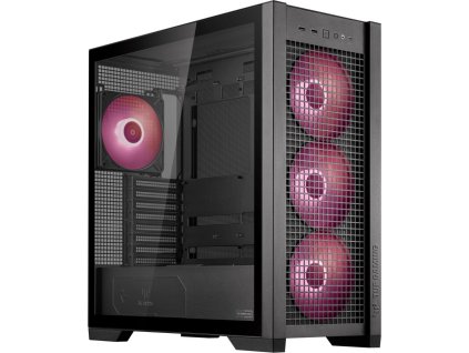 ASUS skříň TUF GAMING GT302 TG ARGB BLACK / ATX / průhledná bočnice / 4x 140mm ARGB / bez zdroje / černá