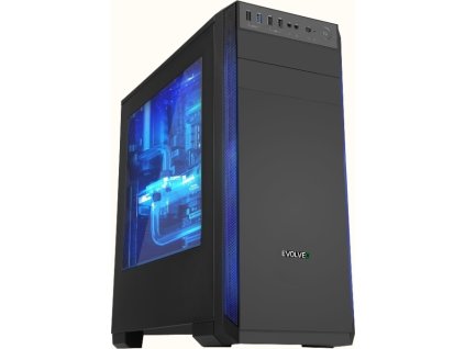 EVOLVEO T3/Midi Tower/Transpar./Černá