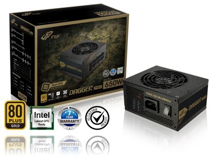 FSP zdroj DAGGER PRO 650 / ATX&SFX / 92mm fan / 80Plus Gold / modular