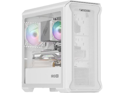 Počítačová skříň Genesis IRID 503 ARGB LITE/Mini Tower/Transpar./Bílá