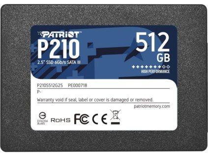 PATRIOT P210 512GB SSD / 2,5" / Interní / SATA 6GB/s / 7mm