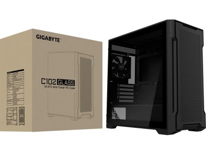 GIGABYTE C102 GLASS/Midi Tower/Transpar./Černá