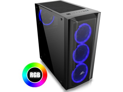 EVOLVEO Ptero Q1/Midi Tower/Transpar./Černá