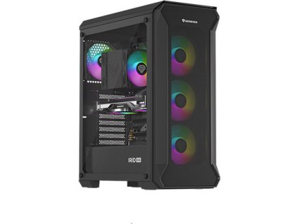 Počítačová skříň Genesis IRID 505 ARGB V2/Midi Tower/Transpar./Černá