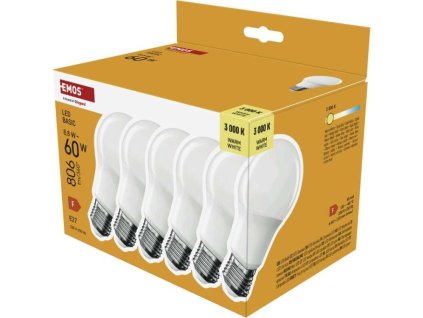 LED žárovka Basic A60 / E27 / 8,8 W (60 W) / 806 lm / teplá bílá