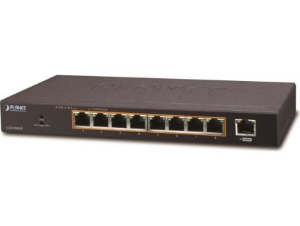 Planet PoE switch 1Gbps, 9xTP, 8xPoE 802.3at 30W/120W, fanless