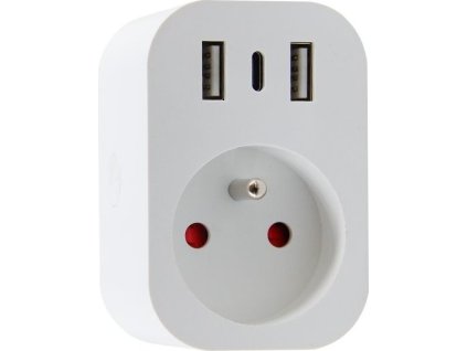 IMMAX NEO SMART chytrá vnitřní zásuvka s kolíkem (typ E)/ 16A/ 2x USB/ 1x USB-C/ Zigbee/ LIDL/ TUYA