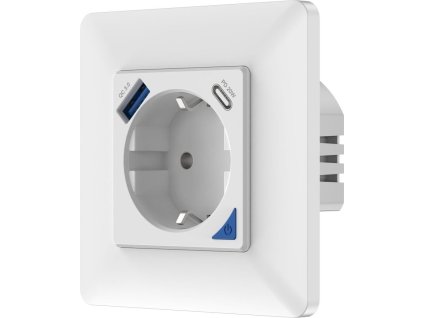 IMMAX NEO SMART chytrá vnitřní zásuvka bez kolíku (typ F)/ 16A/ 1x USB/ 1x USB-C/ PD 20W/ Zigbee/ LIDL/ TUYA