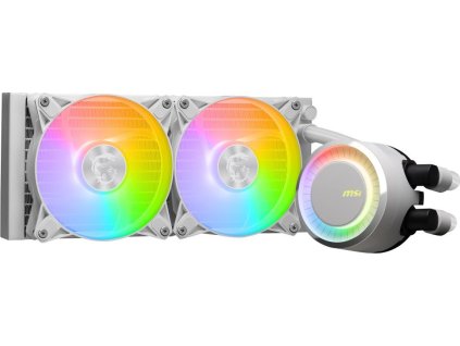 MSI vodní chladič CPU MAG CORELIQUID E240 WHITE/ 2x 120mm ARGB fan/ podpora LGA1700/ bílý
