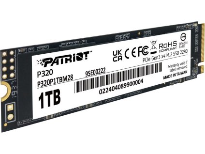 PATRIOT P320 1TB SSD / Interní / M.2 PCIe Gen3 x4 NVMe 1.3 / 2280