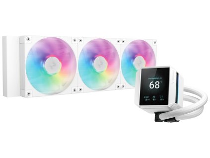 DEEPCOOL vodní chladič MYSTIQUE 360 ARGB / 3x120mm ARGB fan / dig. displej / Intel i AMD / bílý