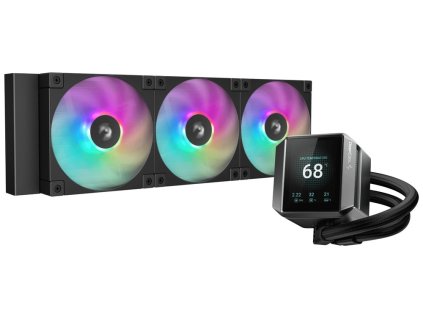 DEEPCOOL vodní chladič MYSTIQUE 360 ARGB / 3x120mm ARGB fan / dig. displej / Intel i AMD / černý