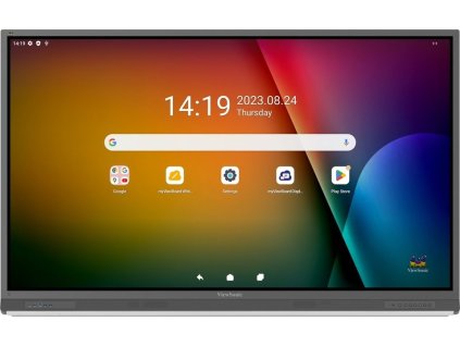 ViewSonic Flat Touch Display IFP7552-2F EDLA/75"/UHD/450nits, 4000:1,8G RAM/64GB/HDMI/VGA/USB-C /RJ45 x2, RS232 x1,Black