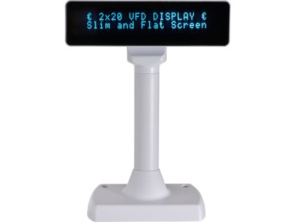 VFD zákaznický displej Virtuos FV-2030B 2x20, seriál, bílý