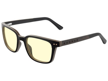 GUNNAR kancelářske/herní brýle MUIR EBONY * jantárová skla * BLF 65 * GUNNAR focus