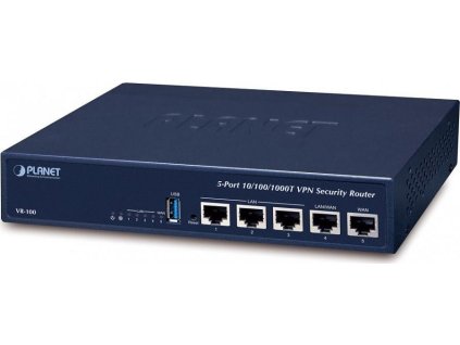 Planet VR-100 Router/firewall VPN/VLAN/QoS, 2x WAN (SD-WAN), 3x LAN