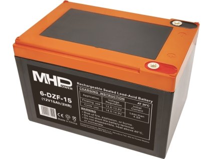 MHPower 6-DZF-15 Trakční gelová baterie 12V/15Ah, Terminál D1 - M5, Deep Cycle