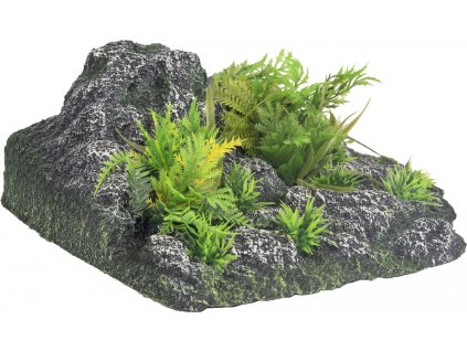 FLAMINGO akvarijní dekorace CONDROZ ROCK+rostlina ANGLE 23x22x8,5cm