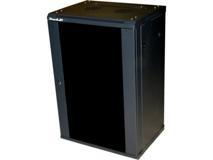 XtendLan 22U/600x450, na zeď, jednodílný, skleněné dveře černý