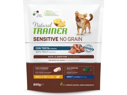 Trainer Natural Sensitive dog NO GRAIN MINI pstruh 800g