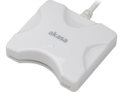 AKASA externí čtečka bankovních karet / AK-CR-03WHV2 / USB2.0 / bílá