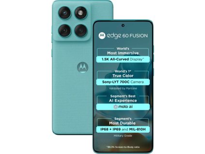 Motorola EDGE 60 Fusion - PANTONE Amazonite   6,67"/ single SIM + eSIM/ 12GB/ 256GB/ 5G/ Android 15