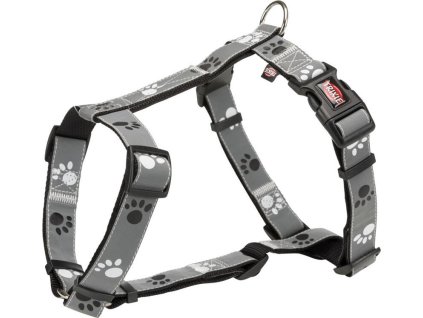 Reflexní postroj SILVER REFLECT stříbrný s tlapkami