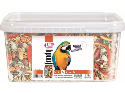 LOLO Foody kompl.krmivo pro velké papoušky 3L/1,5kg kyblík