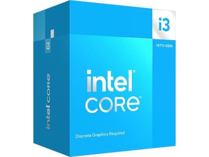 INTEL Core i3-14100F / Raptor Lake R / LGA1700 / max. 4,7GHz / 4P+0E/8T / 12MB / 58W TDP / bez VGA / BOX