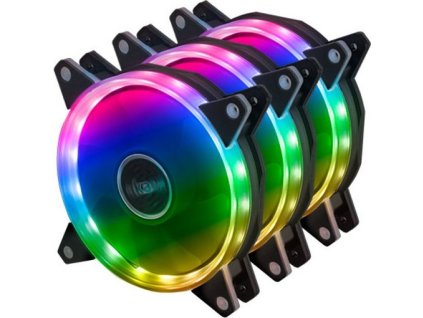 AKASA sada 3x 120mm LED ventilátor VEGAS AR7 + 1x redukce z 3x 3-Pin na 1x 3-Pin / AK-FN107 /
