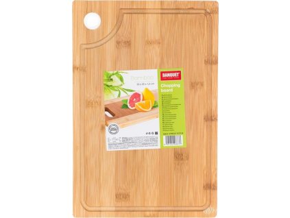 BANQUET Prkénko krájecí dřevěné BRILLANTE Bamboo 33 x 22 x 1,5 cm