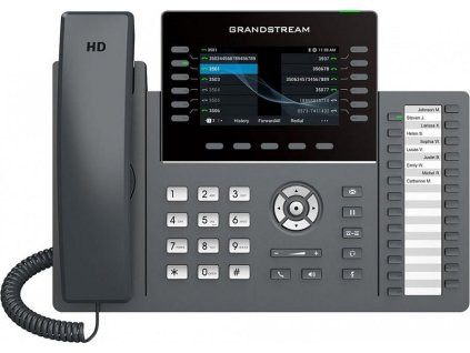 Grandstream GRP2636 VoIP telefon, 6x SIP, barevný 4,3" displej, 2x Gbps RJ45, PoE, DualBand WiFi, BT, 1x USB