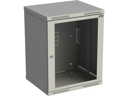 Solarix rozvaděč nástěnný SENSA 15U 500mm, dveře sklo, šedá RAL 7035, SENSA-15U-65-11-G