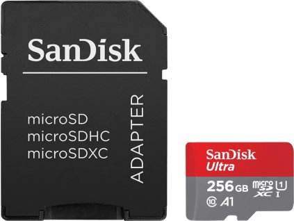 SanDisk Ultra microSDXC 256GB / A1 Class 10 UHS-I / up to 150MB/s / + SD adaptér