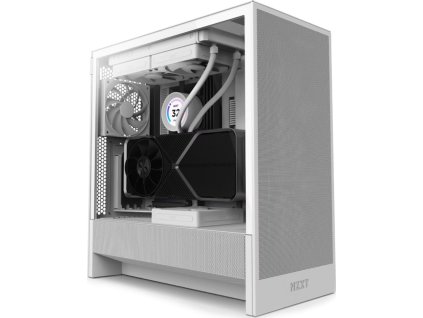 NZXT skříň H5 Flow edition / 2x120 mm fan / USB 3.0 / USB-C 3.1 / průhledná bočnice / mesh panel / bílá