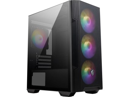 MSI skříň MAG FORGE M100R/ bez zdroje/ levé temperované sklo/ 4x 120 mm A-RGB fan/ 1x USB3.2/ černá