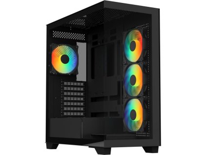 BitFenix skříň CETO / ATX / 4x 120mm FRGB fan / 2x USB 3.0 / USB-C / tvrzené sklo / černá